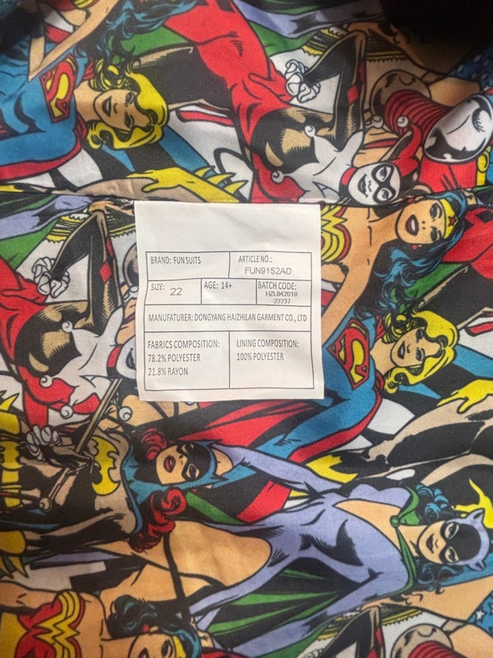 DC Comics Black Blazer with Multicolor Comic-Print Lining Size 22 or 2X - Picture 7 of 7